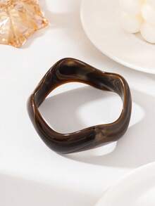 1pc Vintage Design Geometric Asymmetric Wavy Bracelet, Women's Jewelry, High-End Elegant Jewelry Gift - Wave - View 5