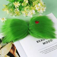 12pcs Green Fuzzy Christmas Ball Ornaments, Fuzzy Elf Decorations With Red Bows - Multicolor - View 10