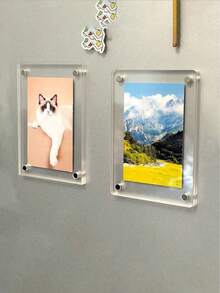 Acrylic Photo Frame - Double-Sided Transparent Display, Easily Replace Any Beautiful Picture, Durable Kitchen Decor Refrigerator - YKL - View 6