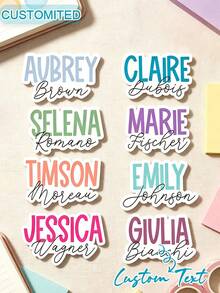 Personalized Name Label Stickers, Customizable Colorful Stickers, Suitable For Water Bottles, Gift Box Decoration, Multi-Functional Fashion Stickers - Multicolor - View 1