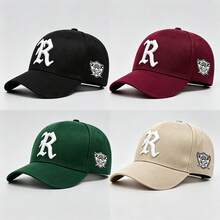 1pc Men Gothic R Letter Patch Hats For Men Adjustable Hats, UV Protection Sun Hat Ideal For Hiking, Mountaineering Travel And Outdoor Activities - Multicolor - View 9