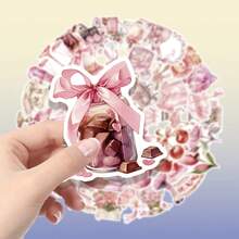 50pcs Pink Girly Pattern Stickers For Laptop Decoration, Laptop Decals, Electronic Device Shell Decals, Phone Case Graffiti Stickers, Suitable For Party Gifts, Holiday Gifts, Easy To Share With Friends - 50pcs - View 4