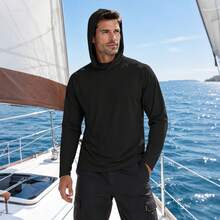 6 Packs Men's Quick Drying Athletic Hoodies With Mask Solid Color Sun Protection Fishing Shirts Hoodie Workwear For Outdoor Activities It's A Gift - Multicolor - View 3