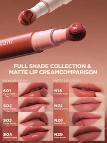 Son kem satin JUDYDOLL dạng bùn lì, đa năng, che rãnh môi, nhẹ môi, lên màu đậm, trang điểm - S03 Cacao Mocha - Xem 7