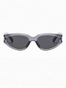 1 Pair Men's Transparent Gray Cat Eye Retro Wide Frame Minimalist Solid Color Personalized Outfit Street Style Fashion Glasses - Transparent Gray - View 3