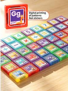 44Pcs Number And Letter Magnetic Tile Toy For Kid,Magnetic Learn Math Brain Game Toy For Child,Size 3.75cm Mini Magnet Building Block Toy Set - Multicolor - View 11