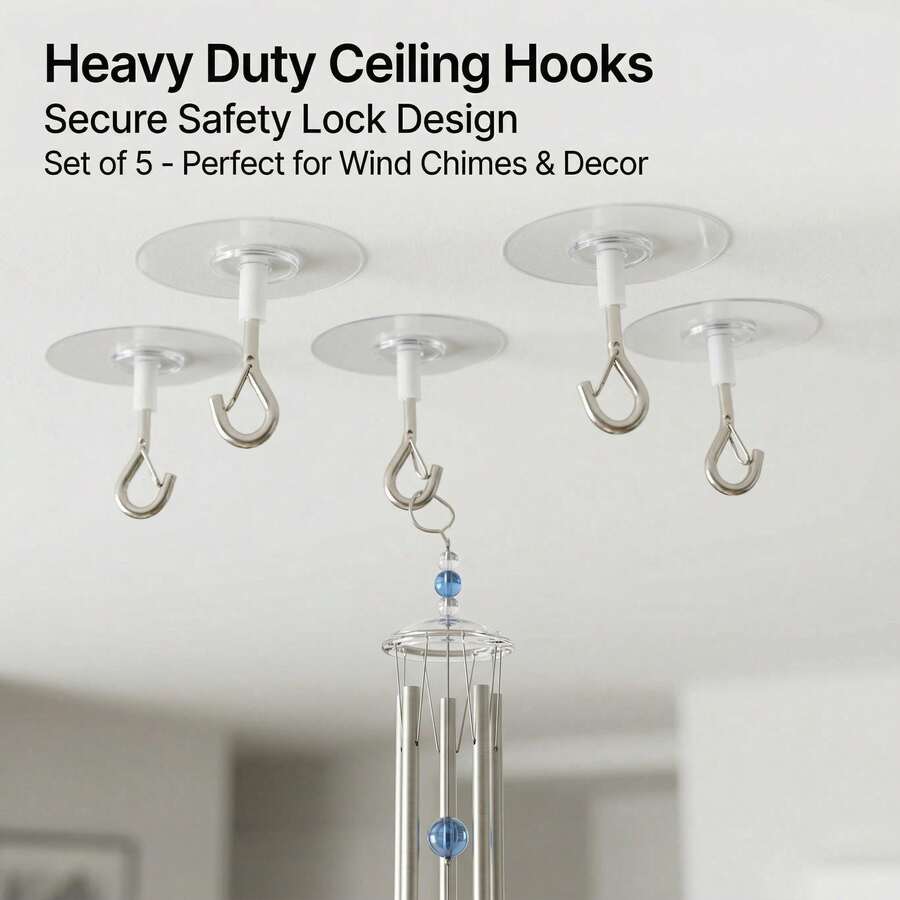 1pc Self-Adhesive Hanging Hook, Heavy-Duty Wind-Resistant Screw Hook, Suitable For Outdoor Garden Flower Pot Hanging Bracket - Multiple Styles - View 1