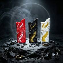3D Embossed Dragon Lighter Case, Chinese Style Personalized Lighter Protective Shell, Men's Fidget Gift Smoking Accessory, Embossed Dragon Pattern Outer Shell, Multiple Colors Available, Smoking Accessory Tool, Holiday Gift! - Embossed Dragon - View 1