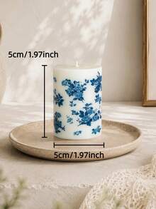 3/1pc White Cylindrical Blue Patterned Candles, Up To 3.93 Inches Long, Decorative Candle Set, Candle Ornaments, Suitable For Home Decor, Table Setting, Party, Dinner Banquet, Wedding Favors, Meditation And Relaxation - Multiple Styles - View 11