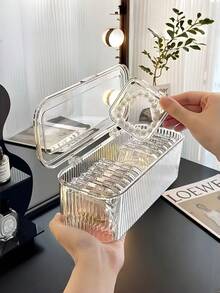 1PC/15PCS Bracelet Storage Box Transparent Acrylic Anti-Oxidation Portable Cultural Play Crystal Bracelet Jewelry Box Nail Art Accessories Bracelet Jewelry Box - Transparent - View 3