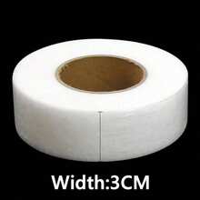 1/2/3cm Wide 60M White Double-Sided Adhesive Non-Woven Hot Melt Interlining Fabric, Thin Iron-On Fusible Interlining Tape With Glue Mesh Backing For Garment Accessories - White - View 7