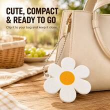 1pc Daisy Can Opener Keychain, Cute Flower Shaped Pull-Tab Can Opener, User-Friendly Portable Can Opening Tool, Suitable For Soda, Beer, Juice And Sparkling Water Cans, White And Yellow - View 6