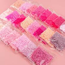 1000pcs+ Pink Series 2.6mm Fuse Beads Refill, Individually Packaged, DIY Pendant Keychain, Jewelry Making Craft Supplies, Graduation Season Back To School, Christmas, Party Birthday Gift, Multi-Color 2.6mm Fuse Beads Bulk Refill Kit - 2.6mm Puzzle Beads - View 8