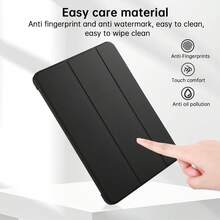 Triple Fold Tablet Protective Cover, Suitable For IPad 11 Generation Tablet Protective Cover, A16 Case, Intelligent Sleep Wake-Up, All Inclusive Anti Fall And Shockproof, Fashionable PU Leather, Simple Solid Color Case, Suitable For IPad 9 Generation, 8 Generation, Air11, 10 Generation Tablet Protective Case, Compatible With Samsung Galaxy Tab Tablet Protective Case - Black - View 8