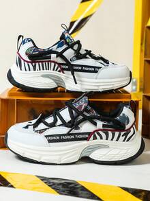 Men's Athletic Shoes: Shock-Absorbing, Stylish, Minimalist, And Versatile-Perfect For Travel, Fitness, Gym Workouts, And Outdoor Activities - Black and White Negative - View 1