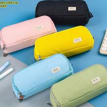 Cross-Border Exclusive Japanese & Korean Style Macaron Color Unisex Transformable Large Capacity Upgraded Pencil Case Stationery Box New Pencil Pouch Stationery Bag Student Pencil Bag Storage Bag Minimalist Storage Pouch - 1pc Blue - View 2