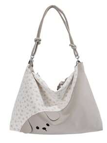Soft Polka Dot Patchwork Hobo Shoulder Bag, Large Capacity Relaxed Style Girl Commuter Underarm Bag - Multicolor - View 11