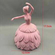1pc Large 3D Printed Ballet Dancer Jewelry Storage Box With Lid, Multi-Functional Decorative Trinket Container, Creative Desktop Ornament, Perfect Holiday Gift For Women - Multicolor - View 5
