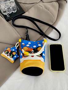 1 buah Tas Tangan Anak Laki-laki dan Perempuan Motif Kartun Bahan Nilon Penutup Magnet Lucu Tas Selempang Cocok untuk Semua Musim Penggunaan Sehari-hari Dengan Liontin - A - View 4