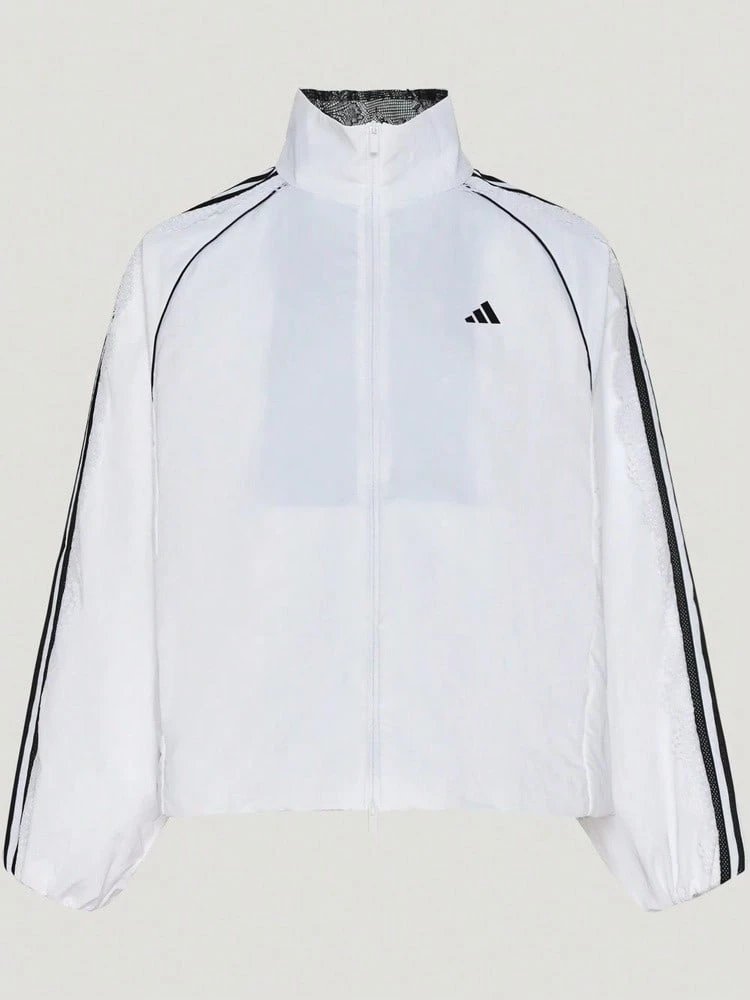 Adidas Women's DCE LACE JKT Woven Hoodless Jacket LE7041 - Black and White - View 1