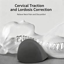 1pc Cervical Correction Pillow, Memory Foam Bed Sleep Pillow, Neck Protection Pillow, Unisex, Spinal Traction, Supine Single Pillow, Neck Support Pillow - Black - View 3