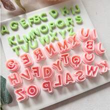 Wavy Edge Vintage Letter Polymer Clay Cutter, Rounded Bold Uppercase Letter Shape Clay Cutter, DIY Handmade Earring Pendant Brooch Making Tool, Compatible With Polymer Clay, 3D Printed, Clean Cut, Handmade Jewelry Floral DIY Craft Accessories - Letter - View 2