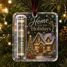 1pc 2D Flat Hanging Acrylic Storage Ornament - Suitable For Christmas Tree Decoration With Hooks, Bill And Cash Holder, Graduation Gift, Back To School Gift, Tree Decoration, Acrylic Hanging Plaque For Savings Display - Acrylic Pendant - View 5