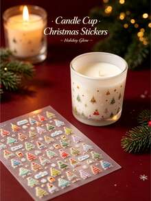 2pcs Colorful Fresh Christmas Tree Pattern Decorative Stickers With Tweezers, Self-Adhesive, Exquisite Atmosphere Stickers, Can Be Freely Assembled And Matched, Suitable For Holiday Gift Box Decoration, Shell, Phone, Laptop, Card, And Other Item Exterior Decoration - Colorful Christmas Tree - View 2