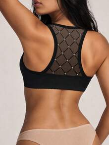 Women's Shiny Fabric Comfortable Underwear - Black - View 2