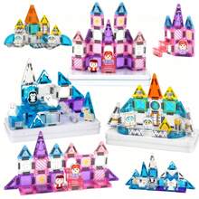 Multi-Set Magnetic Building Blocks, Space Puzzle Set With Astronaut, Princess Castle, Frozen Magnetic Building Blocks Puzzle, STEM Toys For 3+ Children, Creative Building Blocks Toys For 3, 4, 5, 6, 7, 8 Years Old Boys And Girls - Color - View 3