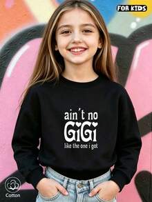 Children's Black Cartoon Printed Hoodie, Round Neck Long Sleeved, Comfortable And Breathable, Suitable For Daily Wear In Spring And Autumn - Black - View 3