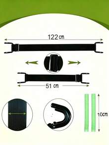 Outdoor Raccoon Trash Can Lock Strap, Double Claw Hook, 28-96 Gallon Adjustable Rust-Proof Coated Trash Can Elastic Rope Strap, Hook-Style, Heavy Duty Secure Lid Straps For Garbage Can, Yard, Garden, Camping, RV, BBQ, Patio, Farm, Campsite - Multicolor - View 7