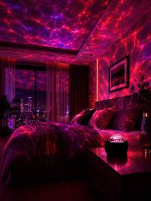 Aurora Galaxy Projection Lamp, 7-Color RGB Starry Night Light, USB 5V/1A Powered, Touch Control, Sound-Activated Rhythmic Light, Creates Dreamy Bedroom Atmosphere And Gaming Room Decor - Multicolor - View 8