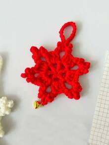 5pcs Handmade Crochet Snowflake Ornaments, Christmas Tree Decorations, Christmas Theme Hanging Decor, Holiday Home Decor, Car Hanging Accessories, Mini Christmas Decorations, Mini Pendants - Multicolor - View 15