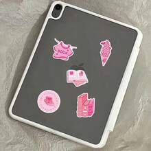 52pcs Pink Book Lover Theme Pattern Stickers Suitable For Decorating Laptop Stickers, Laptop Decals, Electronic Product Shell Decals, Phone Case Graffiti Stickers, Can Be Used For Party Gifts, Holiday Gifts, Easy To Share With Friends - 52pcs - View 8