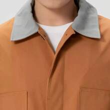 Timberland Jaket Windbreaker Kasual Pria Model Baru untuk Aktivitas Luar Ruangan, Kerah Lipat, Panjang Sedang - Mocha Brown - View 8