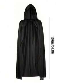 Witch Velvet Cloak, Halloween Hooded Cape Party Performance Robe Costume, Vampire, (Cloak Rope Material And Color Random) - Multicolor - View 8