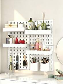 No-Drill Pegboard Storage Rack, Wall-Mounted Organizer, Multi-Functional Wall Storage Board, No-Drill Modular Hook Storage Rack, Kitchen Spice & Utensil Storage Rack, Bathroom Toiletries Storage Rack, Bedroom Cosmetics & Skincare Storage Rack, Entryway Key Holder, Office Supplies Organizer Rack, Dorm Wall Storage Rack, Tool Storage Board, Desktop Organizer Storage Board - Multicolor - View 2