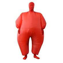 Halloween Christmas Party White & Red Inflatable Costume, Unisex Inflatable Costume, Personalized Holiday Outfit Inflatable Costume, Blower Included, Battery Not Included - Red - View 5