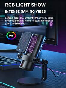 Newmine Computer Microphone For Gaming And Live Streaming, Professional Desktop Mic For Streamers, Suitable For PC And Laptop, E-Sports, Voiceover, Online Teaching, And Karaoke, Noise-Cancelling USB Independent Microphone - View 2