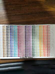 900/Pcs Rainbow Color Round Rhinestone Self-Adhesive Stickers, Party Makeup Face Stickers, Nail Art Decoration, Parent-Child Crafting, Accessory Modification, Photo Album Decoration, Multi-Functional DIY Glitter Rhinestone Stickers - Multicolor - View 7