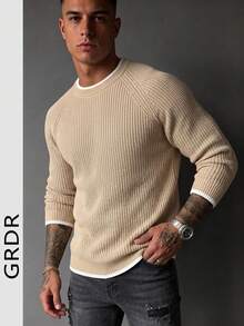 Men's Casual Autumn/Winter Crew Neck Long Sleeve Sweater | Daily Wear | Casual Commute - Apricot - View 6
