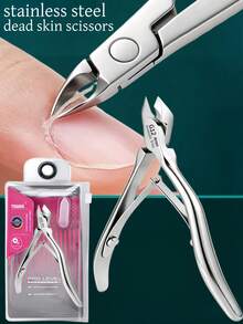 1件專業不鏽鋼指甲剪，多功能指甲修剪器，適用於厚指甲、嵌甲，適合男性、女性、老人和兒童，可用於修剪指甲和指緣 - 銀色 - 查看 2