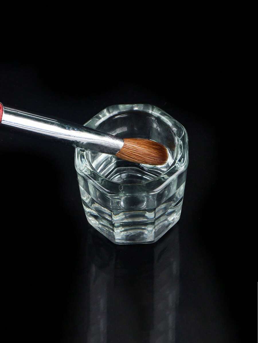 Nail Polish Crystal Liquid - Crystal Cup - Transparent Glass Single Liquid Bowl For Moistening Nails, Acrylic Powder Support, Acrylic Glass Container For Nails - Clear - View 1