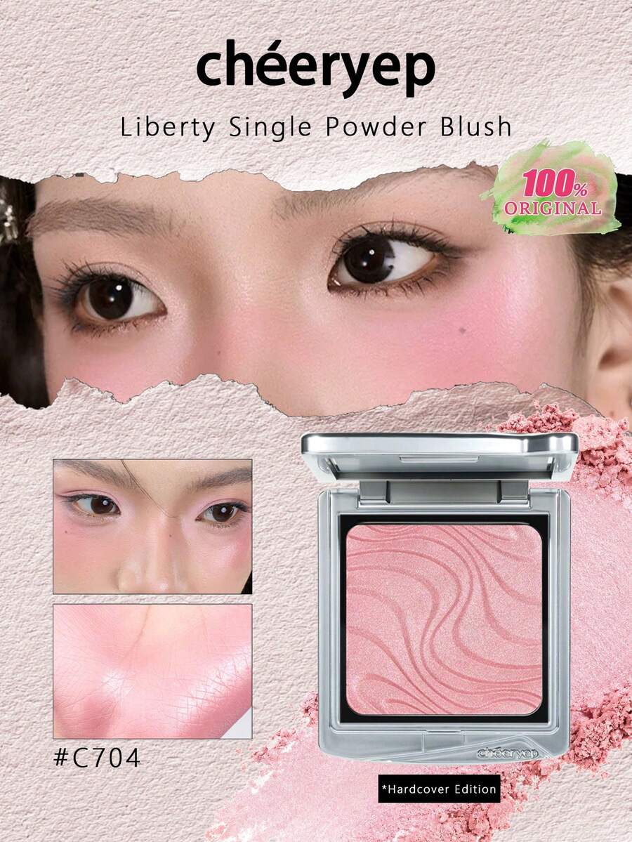 chéeryep Liberty Single Powder Blush C704, Refillable Magnetic System, Soft Matte & Shimmer Finishes, Smooth Blendable, Long-Lasting Not Fade, Lightweight, For Daily Use, GIFT - C704 - View 1