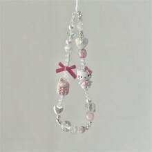 Hasbro 1PC Sanrio Hello Kitty Cartoon Mobile Phone Chain. Beaded Mobile Phone Pendants, Mobile Phone Lanyards, Mobile Phone Jewelry, Mobile Phone Accessories, Bag/Backpack Jewelry, Party Favors - One Size - View 1