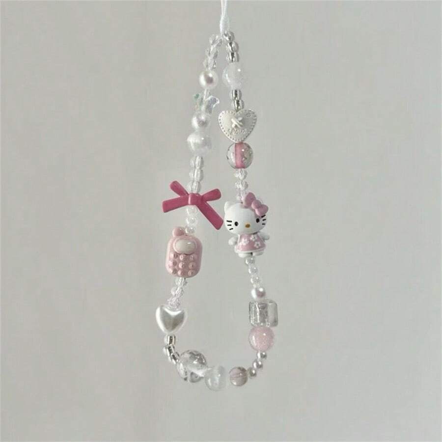 Hasbro 1PC Sanrio Hello Kitty Cartoon Mobile Phone Chain. Beaded Mobile Phone Pendants, Mobile Phone Lanyards, Mobile Phone Jewelry, Mobile Phone Accessories, Bag/Backpack Jewelry, Party Favors - One Size - View 1