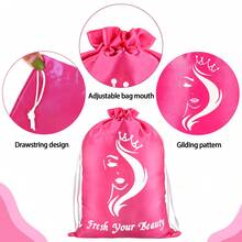 AliLeader 5PCS Satin Hair Bags For Bundles Satin Bags With Drawstring Satin Wig Bags For Packaging Hair Extensions, Bundles, Wigs Hair Storage Carrying Bags For Hair Tools Home Travel - 5pcs - View 5