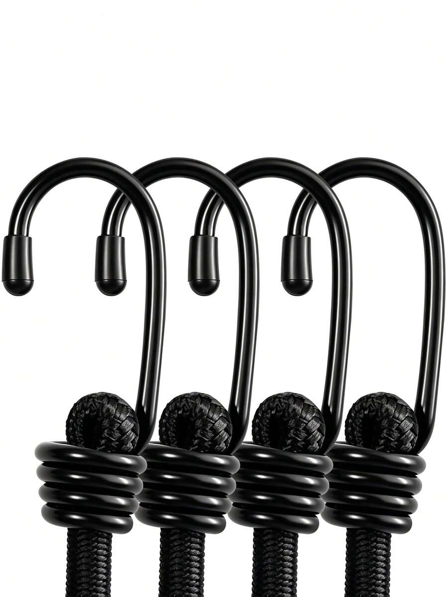 1pc Elastic Rope With Hook, Heavy Duty Outdoor Bungee Cord, Trunk Bicycle Hook Rope, Luggage Rack Tie Down Strap, Industrial Grade Elastic Luggage Strap, Used For Securing Waterproof Tarps, Tents, Bicycles, Gardens, - A - View 1