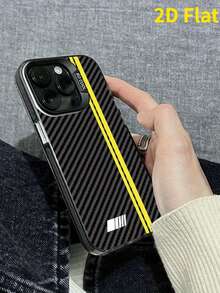 Racing Style Black Minimalist Pattern Fashionable Phone Case Compatible With 17, 16, 15, 14, 13, 12, 11 Pro Max, Plus And Other Series Models, Provides Shockproof Protection, Best Holiday Gift/Birthday Gift/Halloween Event Gift For Family, Friends And Partners - Multicolor - View 3